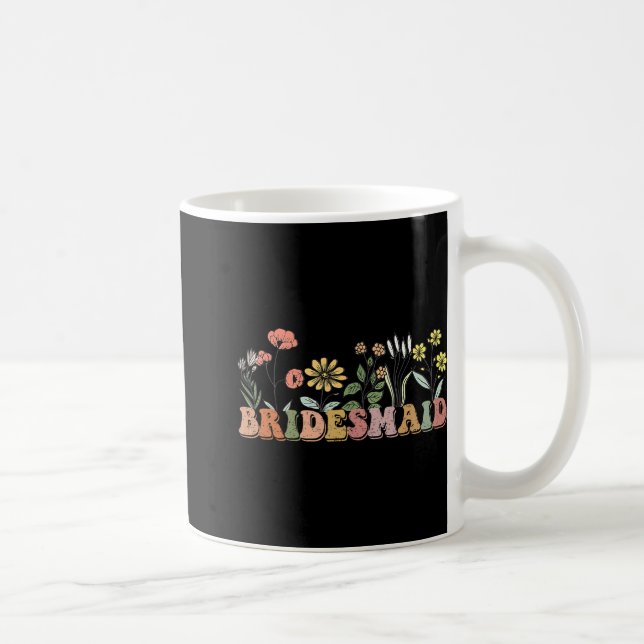 Bride Bride I Crew Wildblumen Bachelorett Kaffeetasse (Rechts)