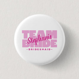Bride Bride Wedding Individuelle Name Pink Button