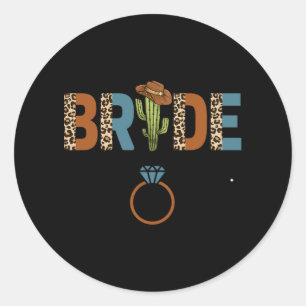 Bride Bridesmaid Western Country Bachelorette Teil Runder Aufkleber
