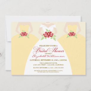 Bride & Bridesmaids Brautparty Invite (gelb) Einladung