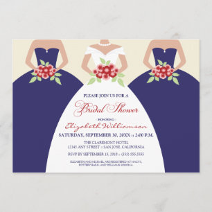 Bride & Bridesmaids Brautparty Invite (Marine) Einladung