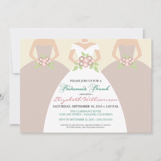 Bride & Bridesmaids Bridal Brunch Invite (rot) Einladung (Vorderseite)