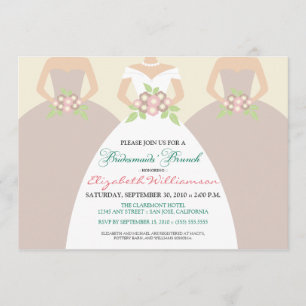 Bride & Bridesmaids Bridal Brunch Invite (rot) Einladung