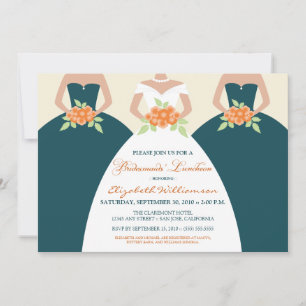 Bride & Bridesmaids Bridal Luncheon Invite (aquama Einladung