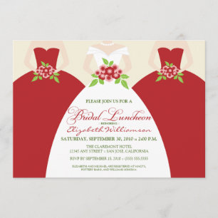 Bride & Bridesmaids Bridal Luncheon Invite (rot) Einladung