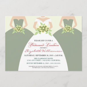 Bride & Bridesmaids Bridal Luncheon (Salbei grün) Einladung