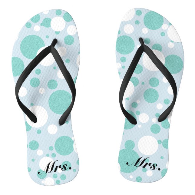 BRIDE & Bridesmaids Polka Dots Shower Brautparty Flip Flops (Fußbett)