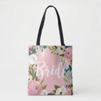 Bride Brushed Floral Wedding Party Pink