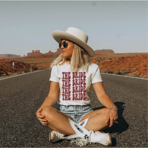 Bride Burgundy kundenspezifisches Matching-Brautpa T-Shirt