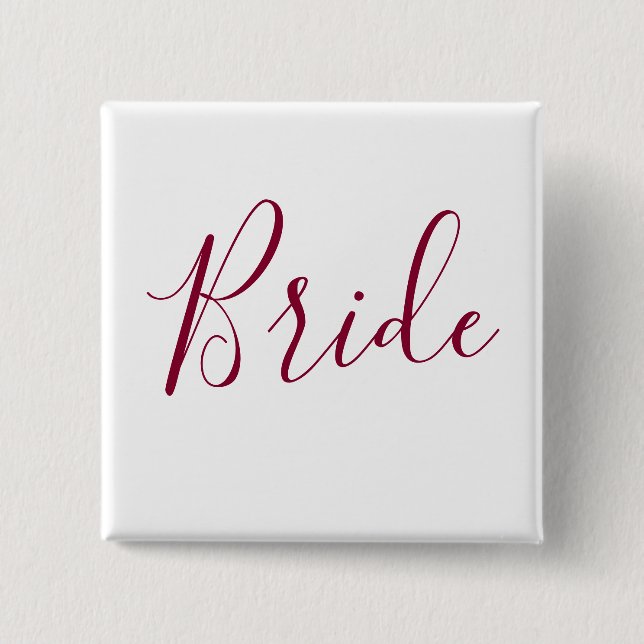 Bride Burgundy Schriftart Button (Vorderseite)