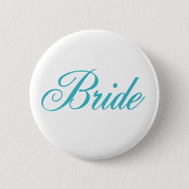 Bride Button in Aqua Blue (Vorderseite)