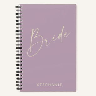 Bride Chic Minimalistisch Lilac Personalisiert   Notizbuch