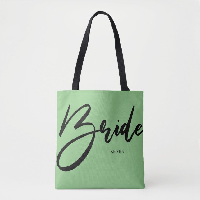 Bride Chic Mint Green Calligraphy Custom (Vorderseite)