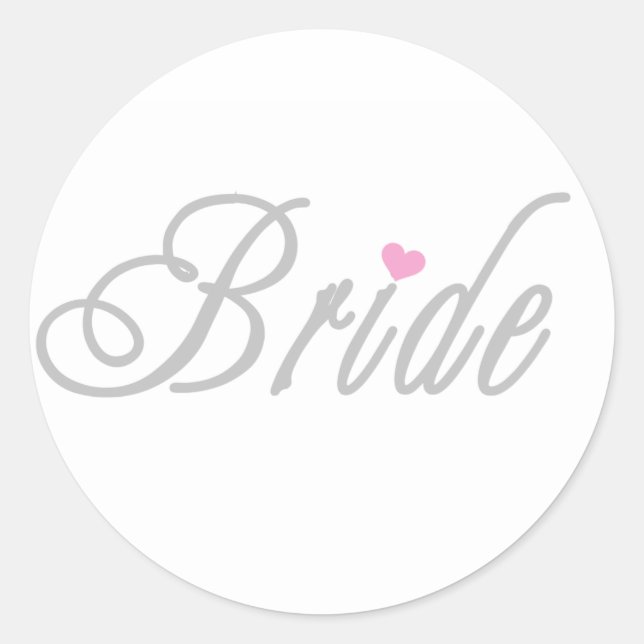 Bride Classy Grays Runder Aufkleber (Vorderseite)