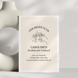 Bride Club Weekend Cocktail Bachelorette Party Einladung