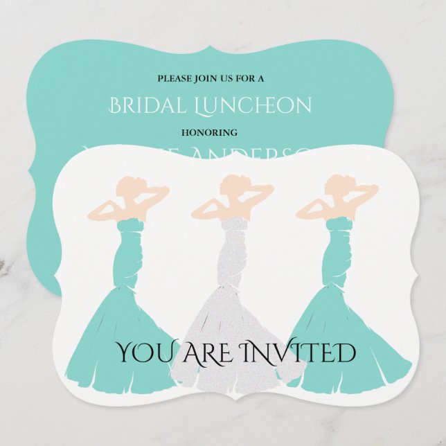 BRIDE CO Aquamarin Blue Be My Bridesmaid Party Einladung (Vorne/Hinten)