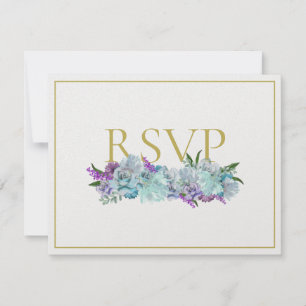 BRIDE CO Aquamarin Blue Bouquet Tradition Wedding  RSVP Karte