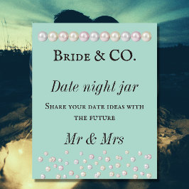 Bride Co Aquamarin Blue Pearl Brautparty Datum Nac Poster