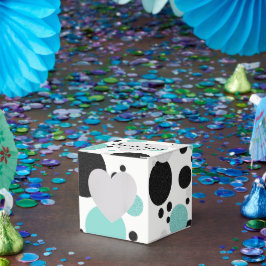 Bride Co Aquamarin Blue Polka Dot Dusche Party Geschenkschachtel
