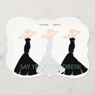 BRIDE & CO Black & White Bridesmaid Party Einladung