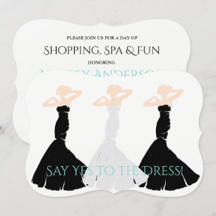 BRIDE & CO Black & White Bridesmaid Shopping Party Einladung