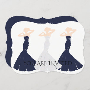 BRIDE & CO Bridal Navy Blue Bridesmaid Party Einladung