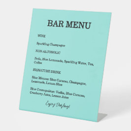 Bride & Co. Bridal Shower Turquoise Cocktail Sockelschild