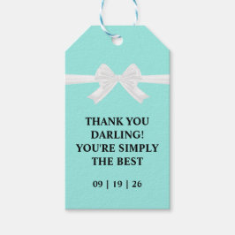 Bride & Co. Bridal Shower Turquoise Thank You Geschenkanhänger