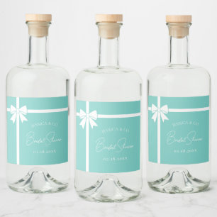 Bride & Co Elegantes Brautparty mit weißem Bow Rib Alkoholflaschenetikett