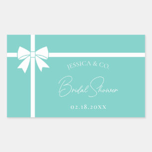 Bride & Co Elegantes Brautparty mit weißem Bow Rib Rechteckiger Aufkleber