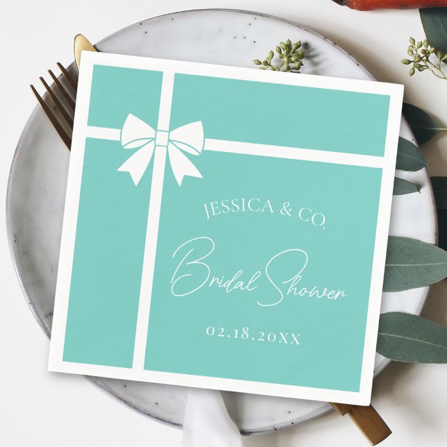 Bride & Co Elegantes Brautparty mit weißem Bow Rib Serviette (Von Creator hochgeladen)