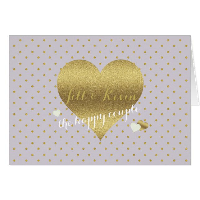 Bride Co Gold Heart & Lavender Wedding Party Notes (Vorderseite (Horizontal))