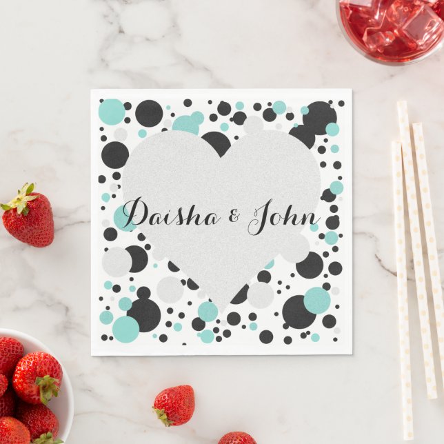 BRIDE & CO Heart Polka Dot Party Napkins Serviette (Beispiel)