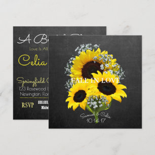 BRIDE & CO Herbstbräune Sonnenblumen Party Einladung
