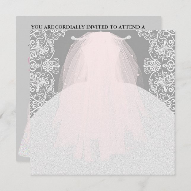 BRIDE CO Hier kommt das Bride-Party Pink Einladung (Vorne/Hinten)