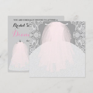 BRIDE CO Hier kommt das Bride-Party Pink Einladung