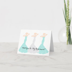 BRIDE & CO Mint Green Be My Bridesmaid Party Hinwe Einladung