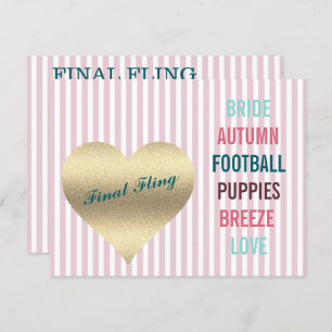 BRIDE CO Pink Final Fling Shooter Tailgate Party Einladung