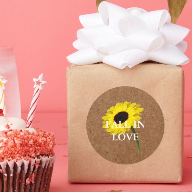 Bride Co Rustic Bride Sonnenblume Party Runder Aufkleber (Party)