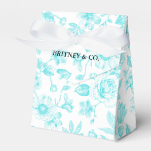 Bride & Co. Türkis Floral Toile Personalisiert Geschenkschachtel