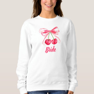Bride Coquette Pink Bow Wedding Sweatshirt
