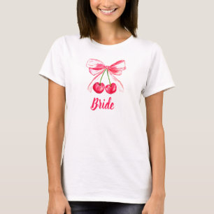 Bride Coquette Pink Bow Wedding T-Shirt