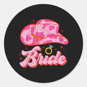 Bride Country Cowgirl Hat Western Bachelorette Par Runder Aufkleber