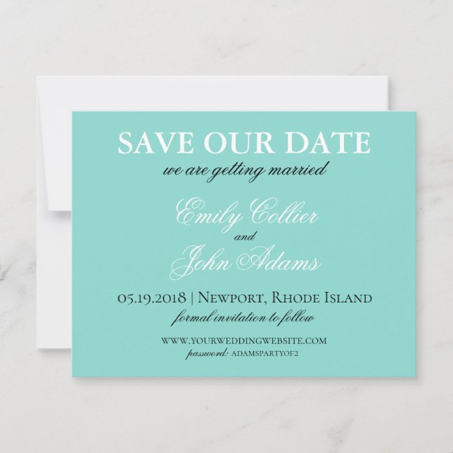BRIDE Country Wedding Suite White Traditional Save The Date (Vorderseite)