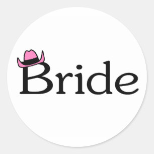 Bride (Cowboy-Hut) Runder Aufkleber