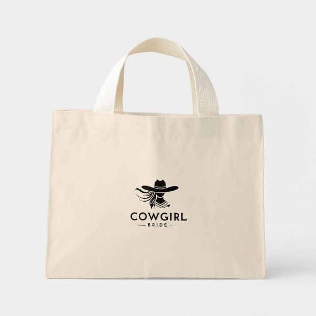 Bride & Cowgirl Tote Bag Mini Stoffbeutel (Vorne)