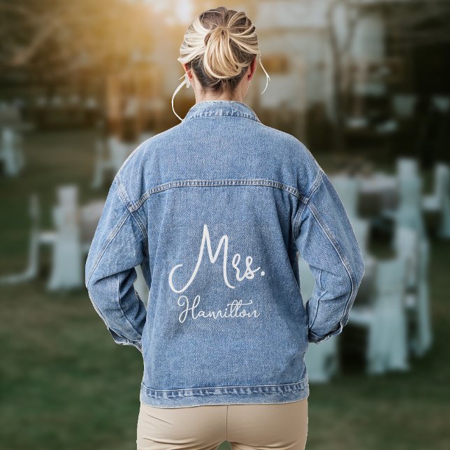 Bride Cute Script Minimal Jeansjacke (Von Creator hochgeladen)
