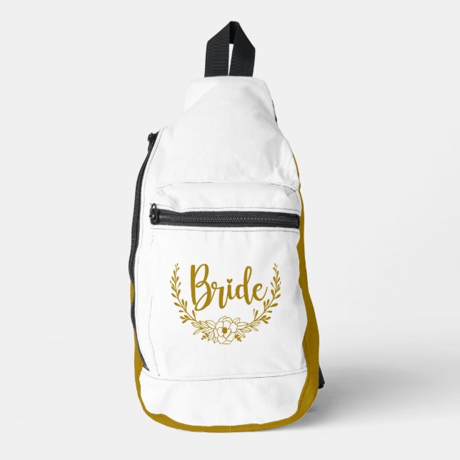 BRIDE Dark Gold White Crossbody Bag (Vorderseite)