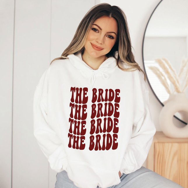 Bride Dark Red Customizing Brautparty Hoodie (Von Creator hochgeladen)