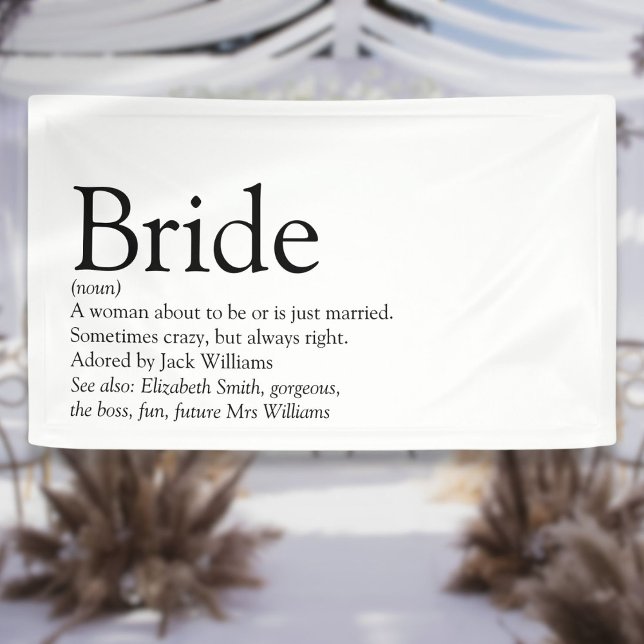 Bride Definition Brautparty Hochzeit Banner (Bride Definition Bridal Shower Wedding Banner)